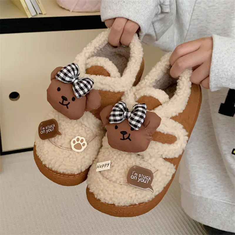 Thin Strips Cotton Slippers Women's, Light Brown-3