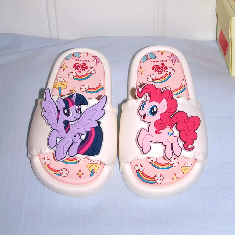 Thin Strips x MY LITTLE PONY Sandal Slippers Milk White+Light Pink Base-1
