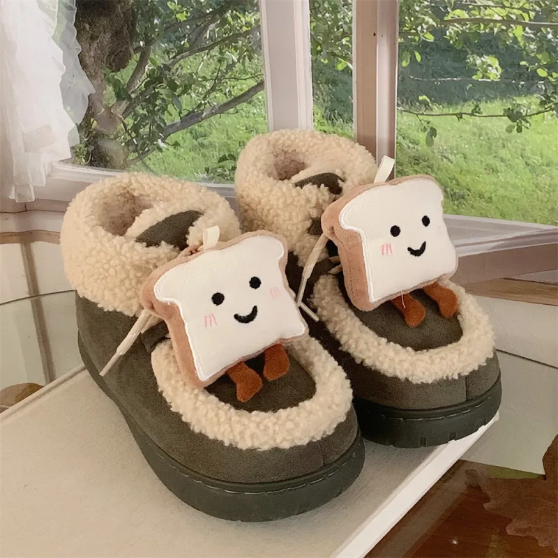 Thin Strips Cotton Slippers Women's Black-17