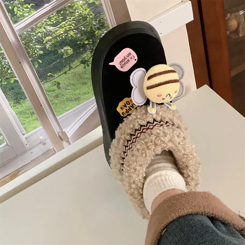 Thin Strips Cotton Slippers Women's-17