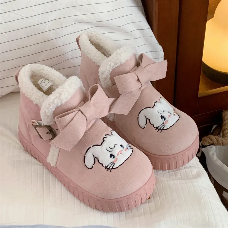 Thin Strips Cotton Slippers Women's, Pink-1