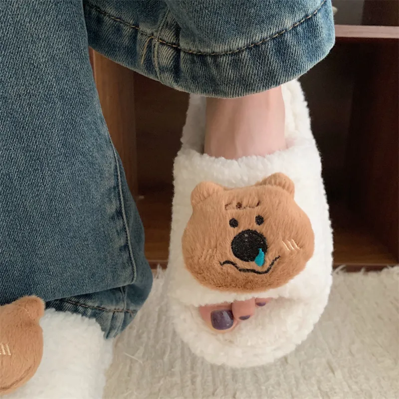 Thin Strips Cotton Slippers, Home Slippers Women's, Brown-10