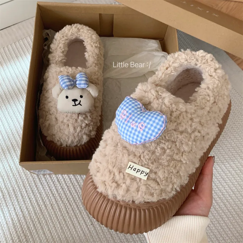 Thin Strips Cotton Slippers Women's, White-10