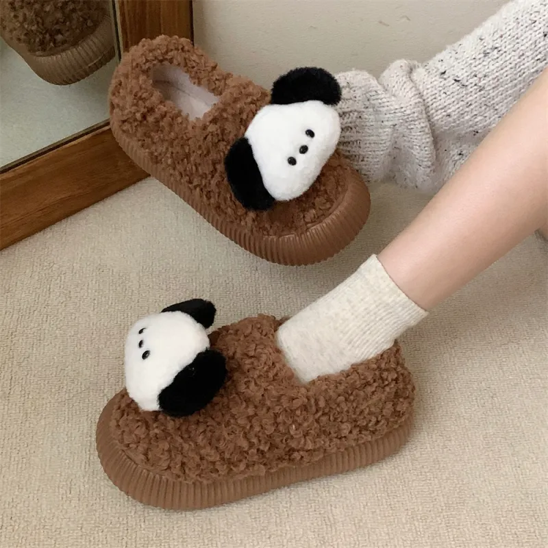 Thin Strips Cotton Slippers Women's, White-17