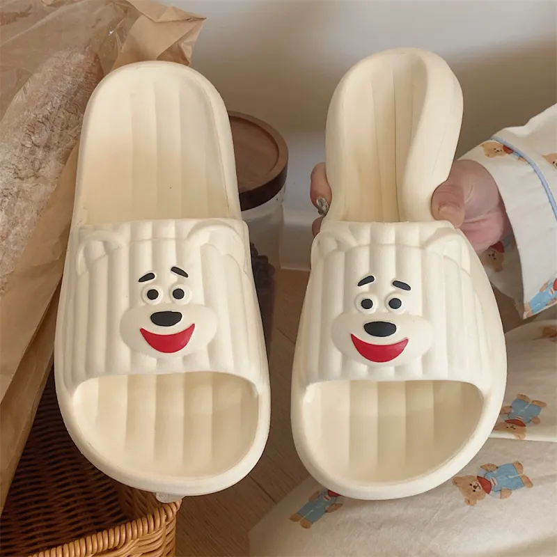 Thin Strips Sandal Slippers Unisex, Cream White-3