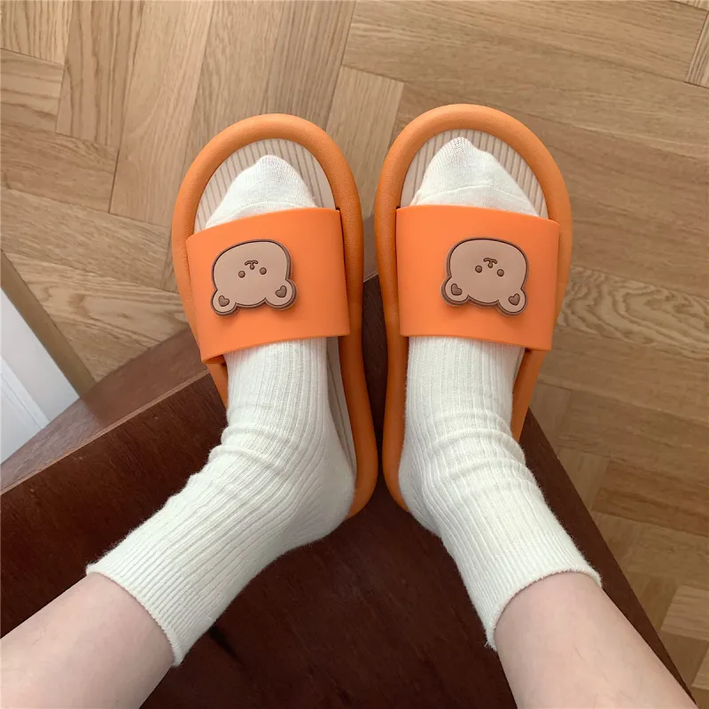 Thin Strips Slippers Women's, Apricot-12