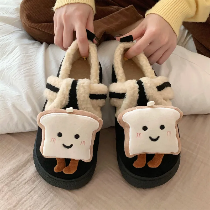 Thin Strips Cotton Slippers Women's, Dark Coffee-11