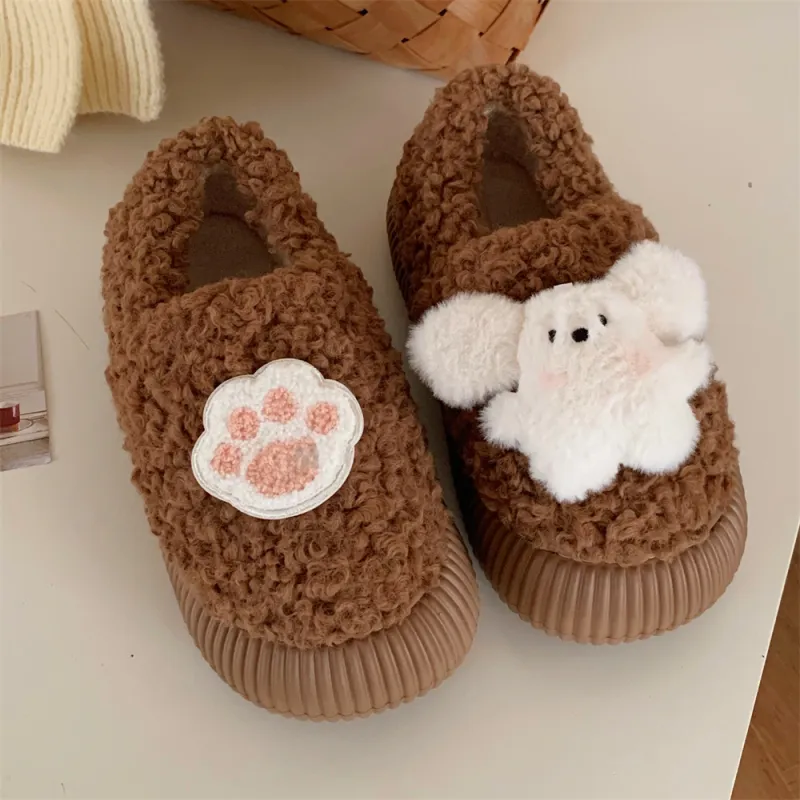 Thin Strips Cotton Slippers Women's, White-12