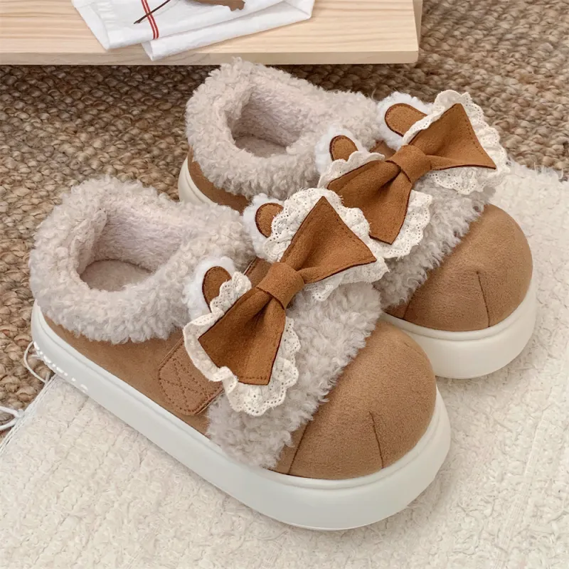 Thin Strips Cotton Slippers Women's Khaki-2