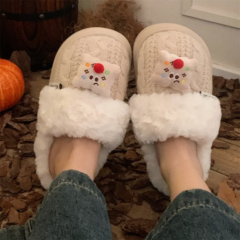 Thin Strips Cotton Slippers Women's Khaki-3