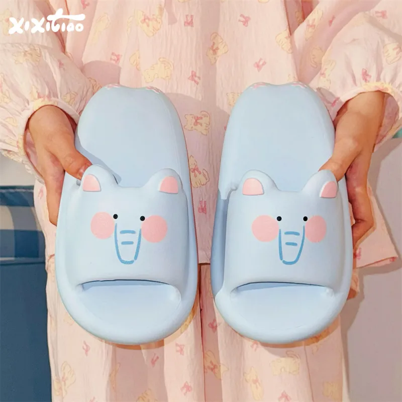 Thin Strips Slippers Women's, Blue-2