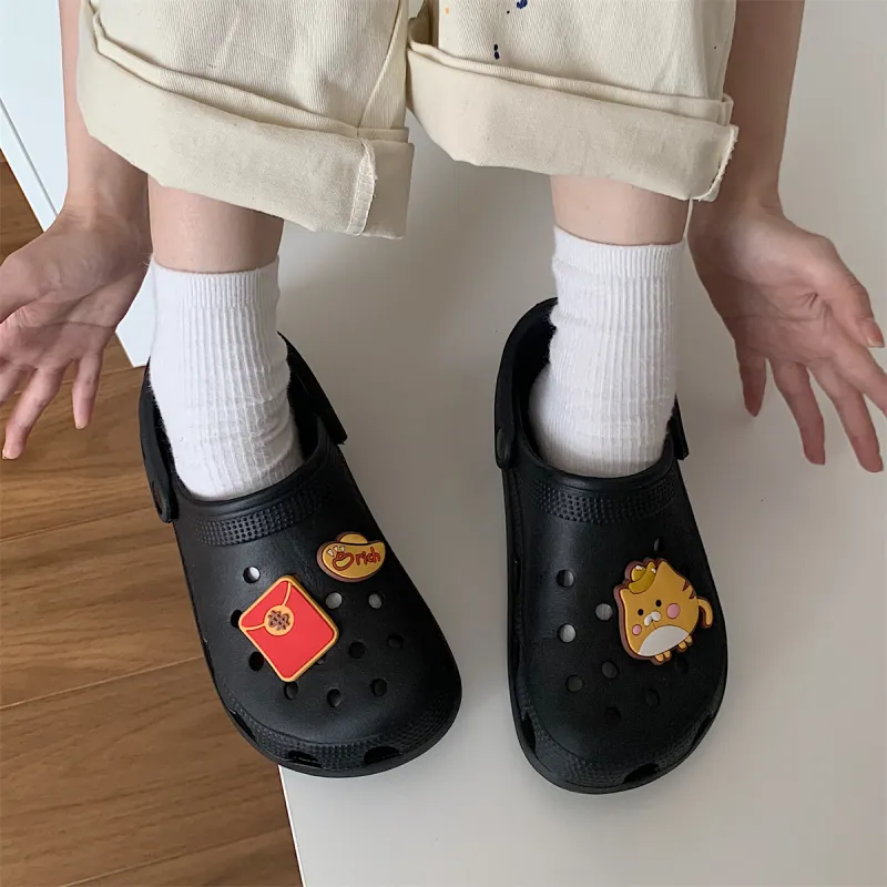 Thin Strips Slippers Unisex, White-11