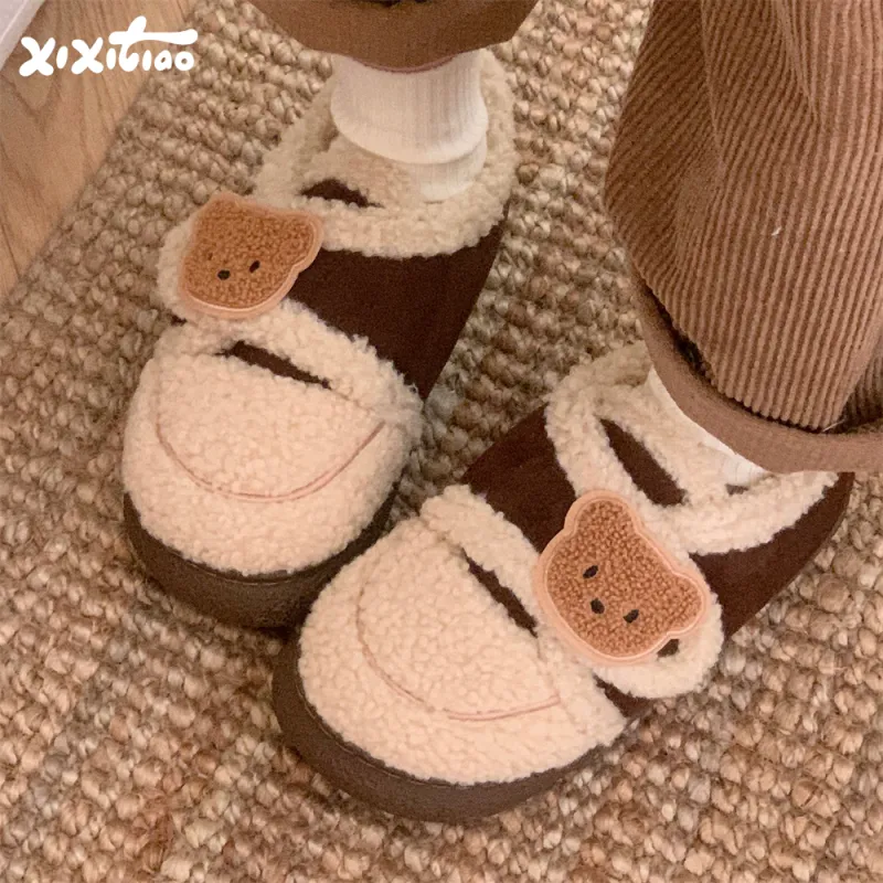 Thin Strips Cotton Slippers Light Brown, Home Slippers-7