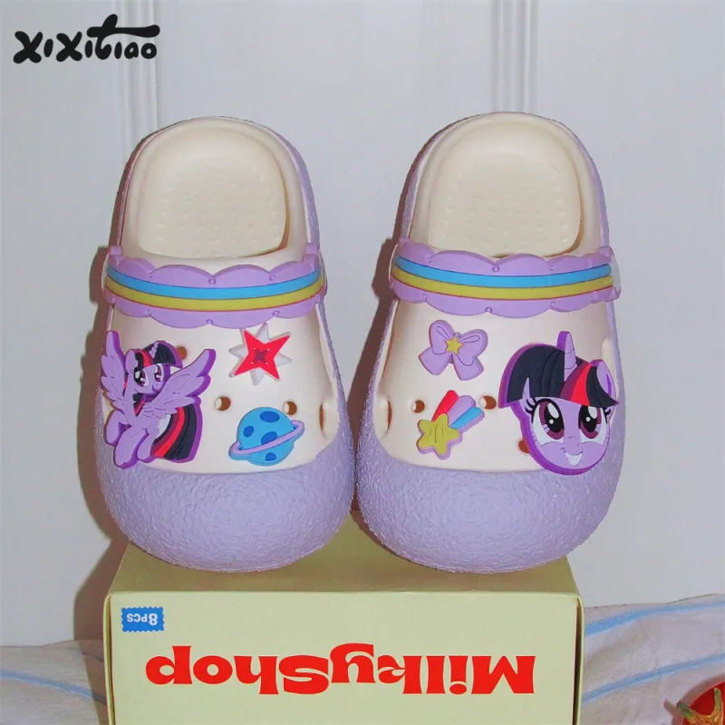 Thin Strips x MY LITTLE PONY Sandal Slippers Women's, White/Pink-11