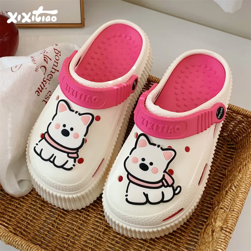 Thin Strips Slippers Women's, White+Egg Yolk-30