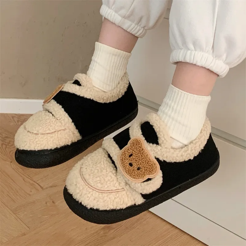 Thin Strips Cotton Slippers Light Brown, Home Slippers-15