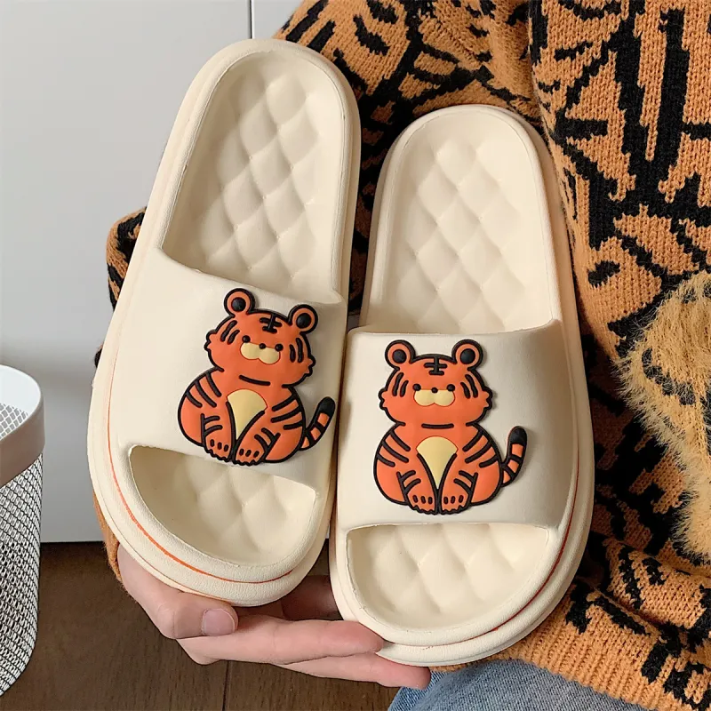 Thin Strips Slippers Unisex, Ecru-1