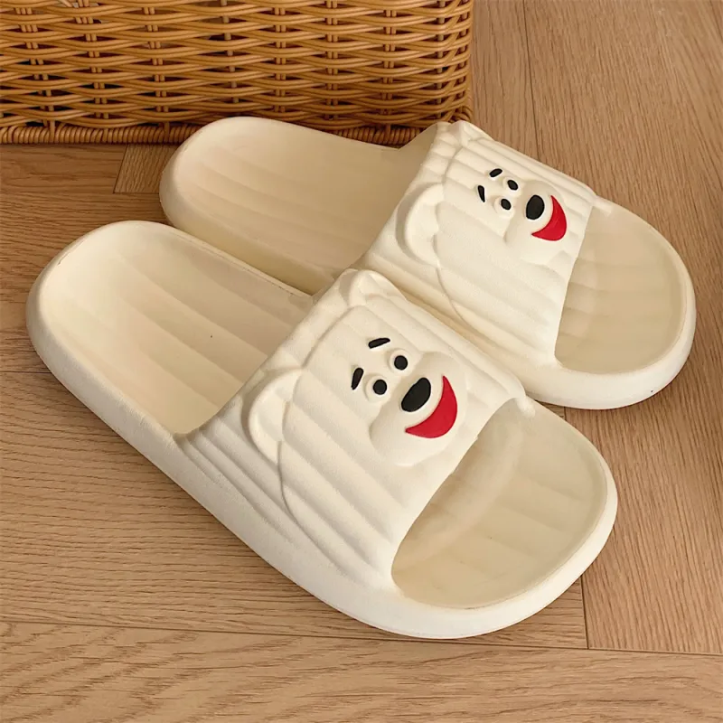 Thin Strips Sandal Slippers Unisex, Cream White-2