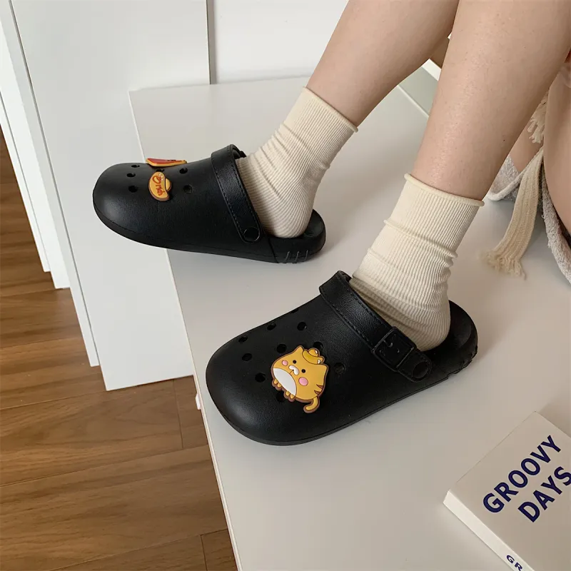 Thin Strips Slippers Unisex, White-9