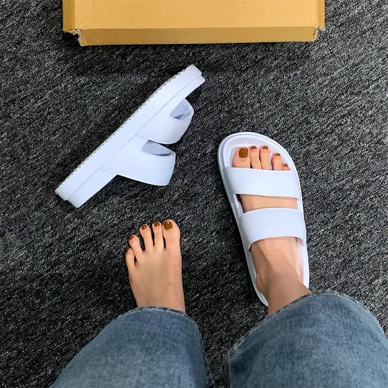 Thin Strips Slippers Unisex, Ecru-10