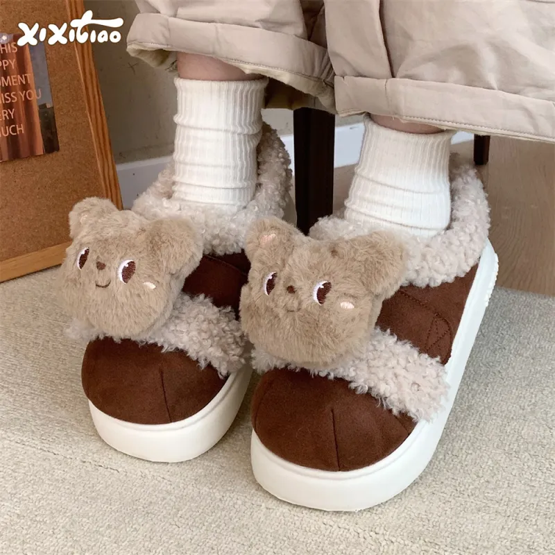 Thin Strips Cotton Slippers Women's Khaki-7