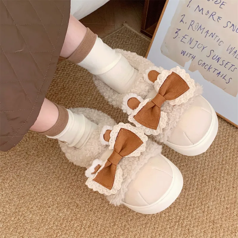 Thin Strips Cotton Slippers Women's Khaki-9