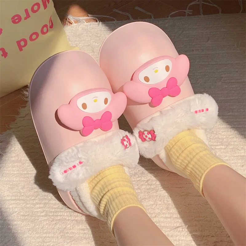 Thin Strips x Sanrio Cotton Slippers Women's, Pink-6