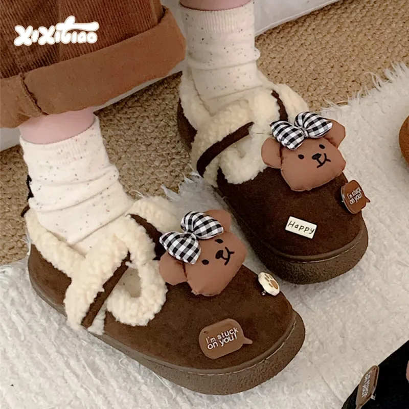 Thin Strips Cotton Slippers Women's, Light Brown-6