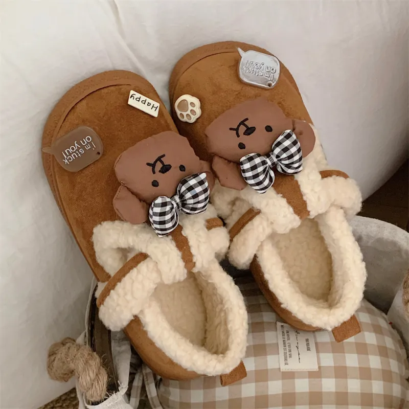 Thin Strips Cotton Slippers Women's, Light Brown-3