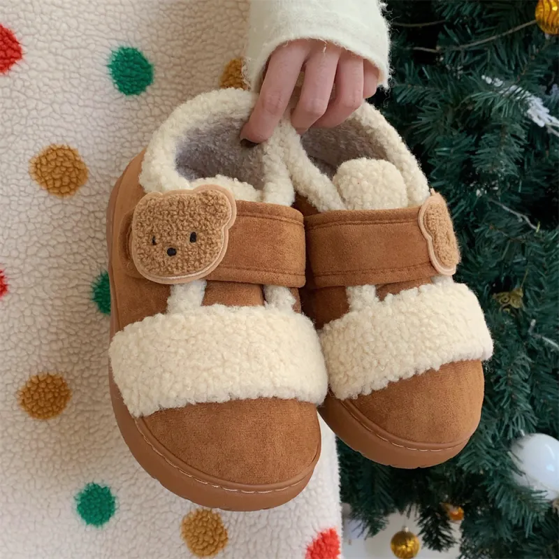 Thin Strips Cotton Slippers Women's, Light Brown-5