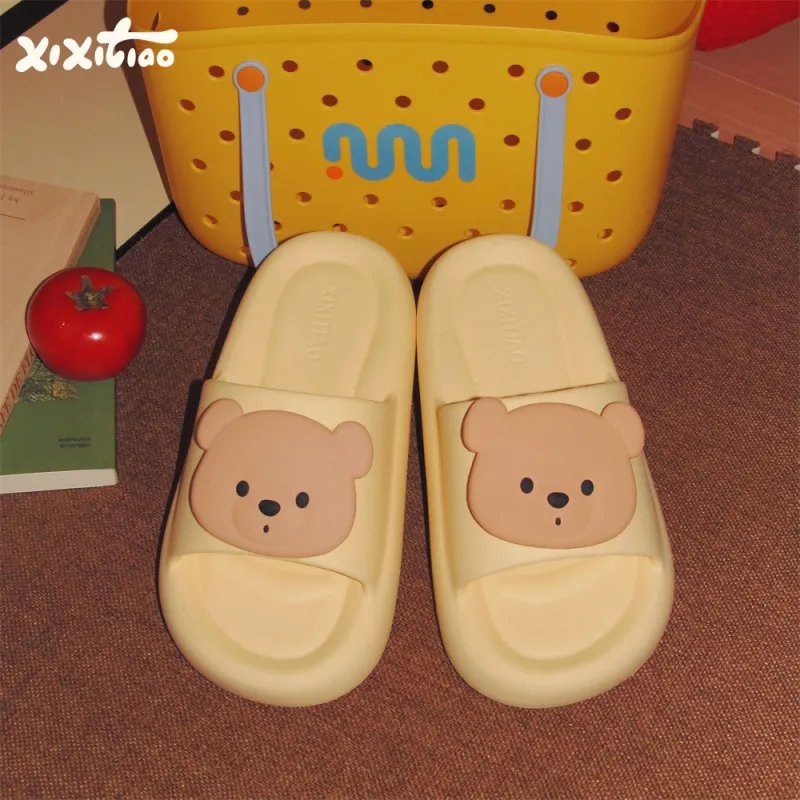 Thin Strips Sandal Slippers Light Yellow-1