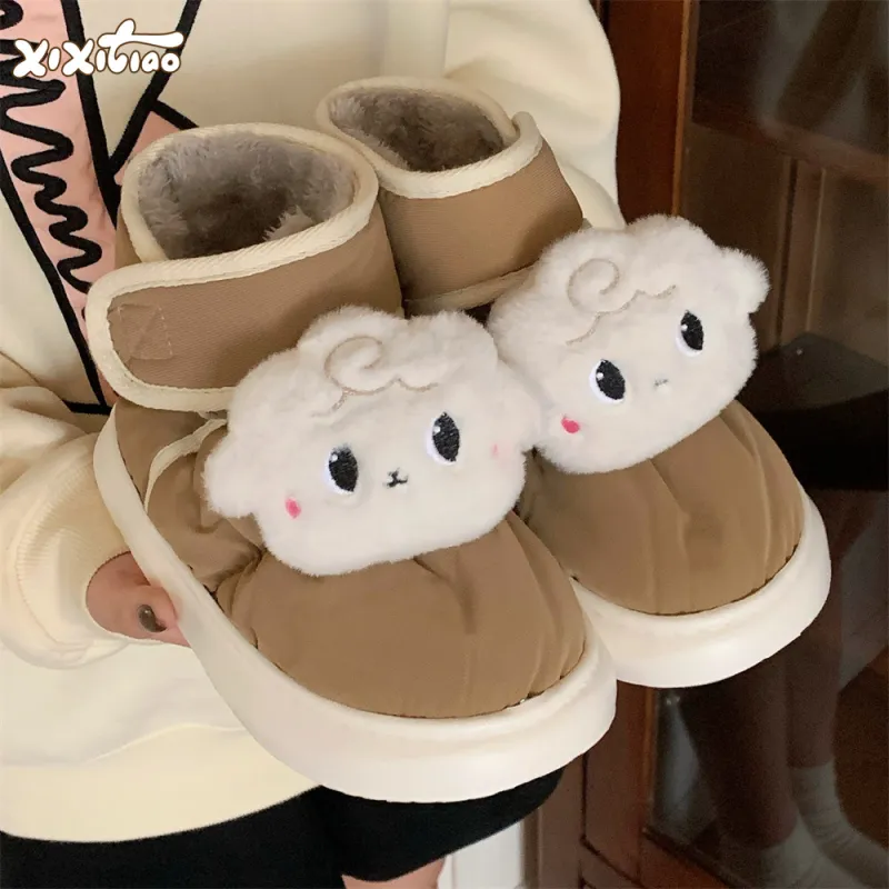 Thin Strips Cotton Slippers Unisex, White-17
