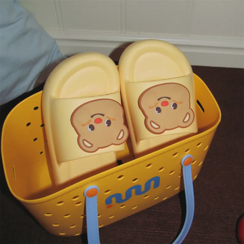 Thin Strips Sandal Slippers Unisex, Light Yellow-4