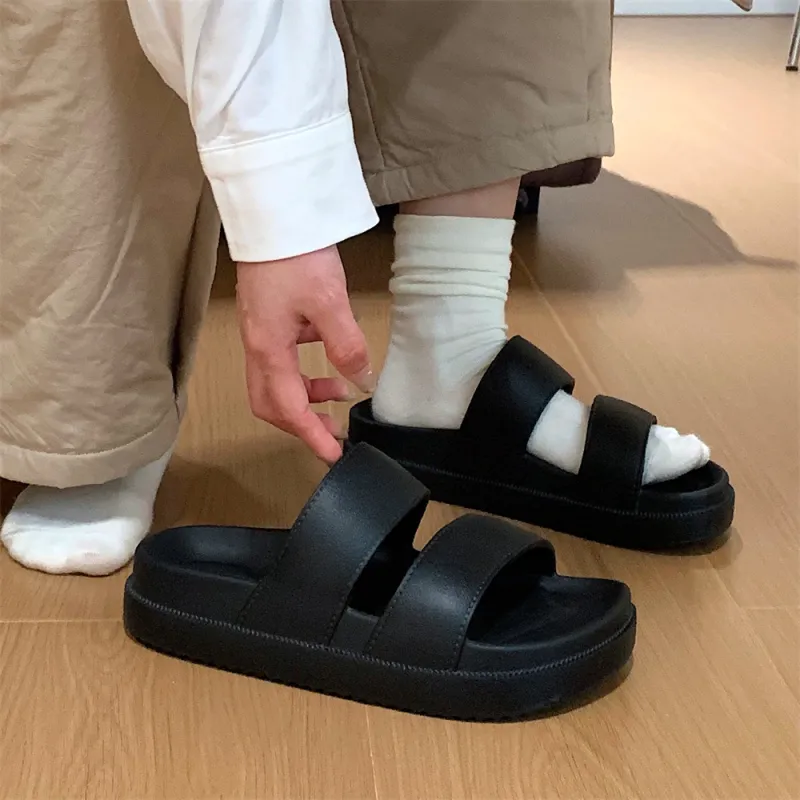 Thin Strips Slippers Unisex, Ecru-20
