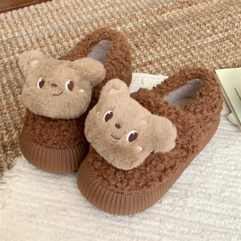 Thin Strips Cotton Slippers Women's Khaki-15