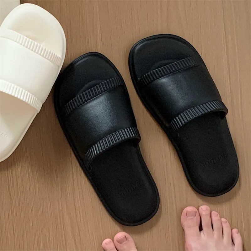 Thin Strips Sandal Slippers Unisex, Cream White-25