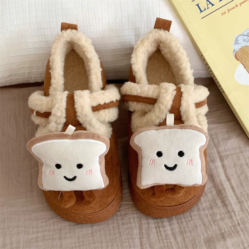 Thin Strips Cotton Slippers Women's, Dark Coffee-6