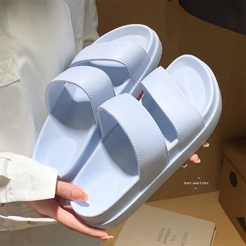 Thin Strips Slippers Unisex, Ecru-11