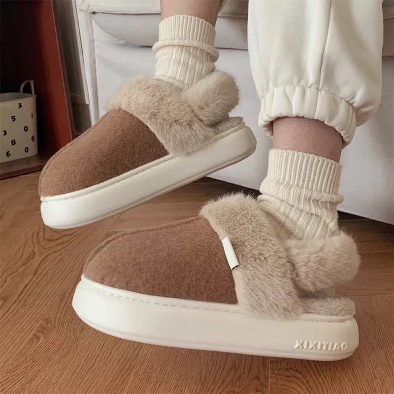 Thin Strips Cotton Slippers Unisex, Brown-5