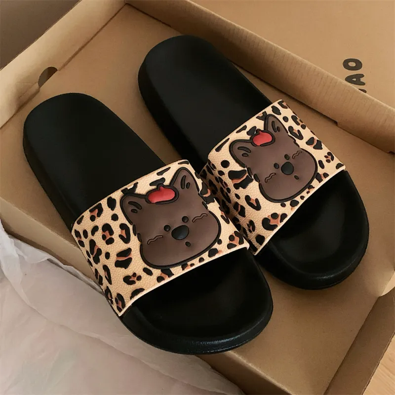 Thin Strips Slippers Women's, Brown-9