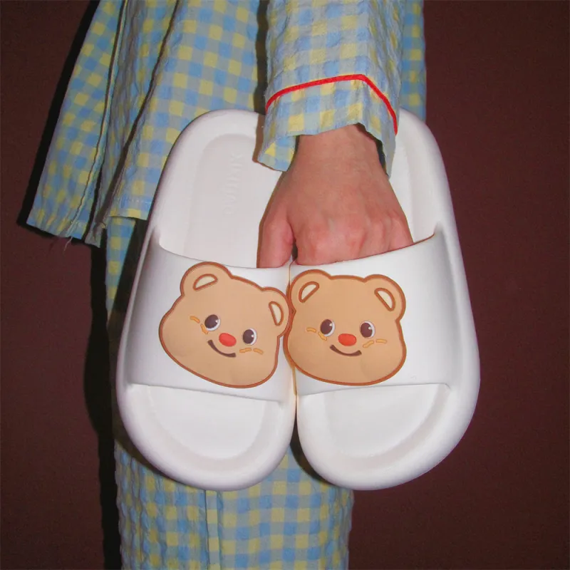 Thin Strips Sandal Slippers Unisex, Light Yellow-9