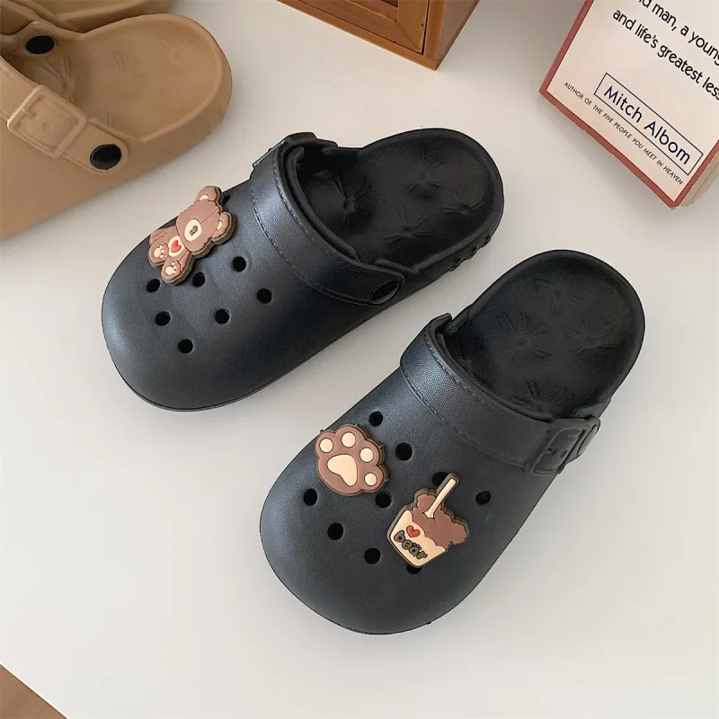 Thin Strips Slippers Unisex, Brown-14