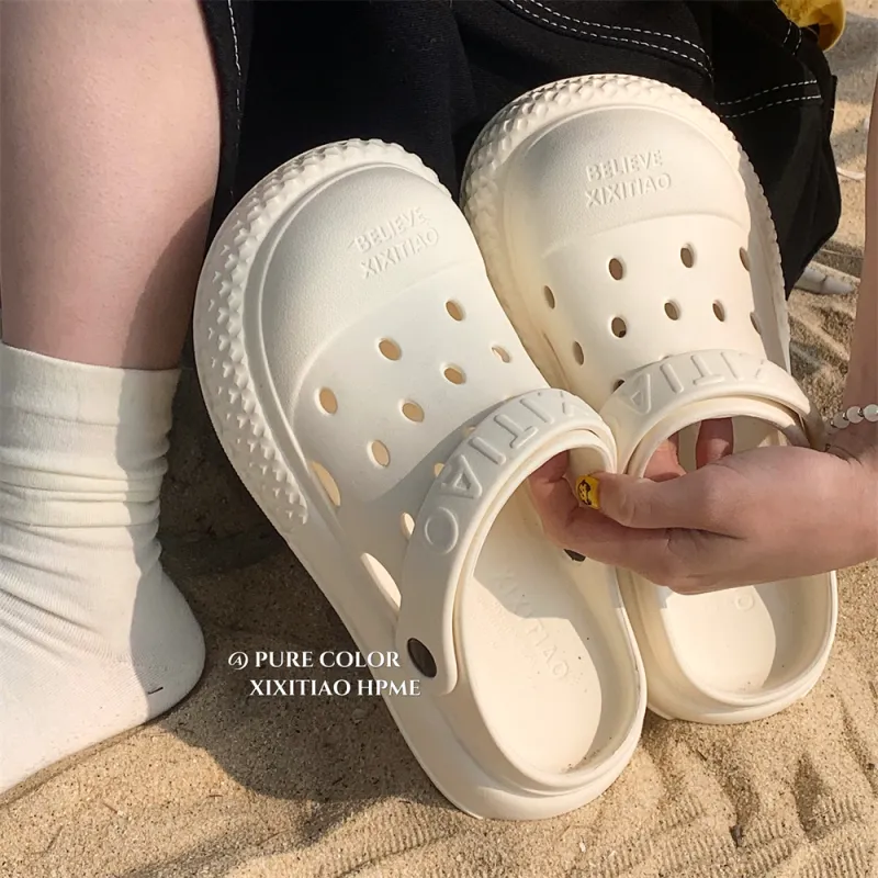 Thin Strips Sandal Slippers Women's, White-2