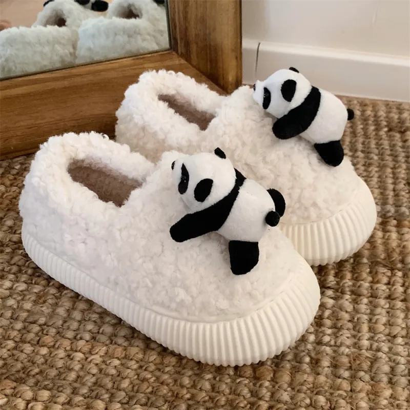 Thin Strips Cotton Slippers Women's, White-4