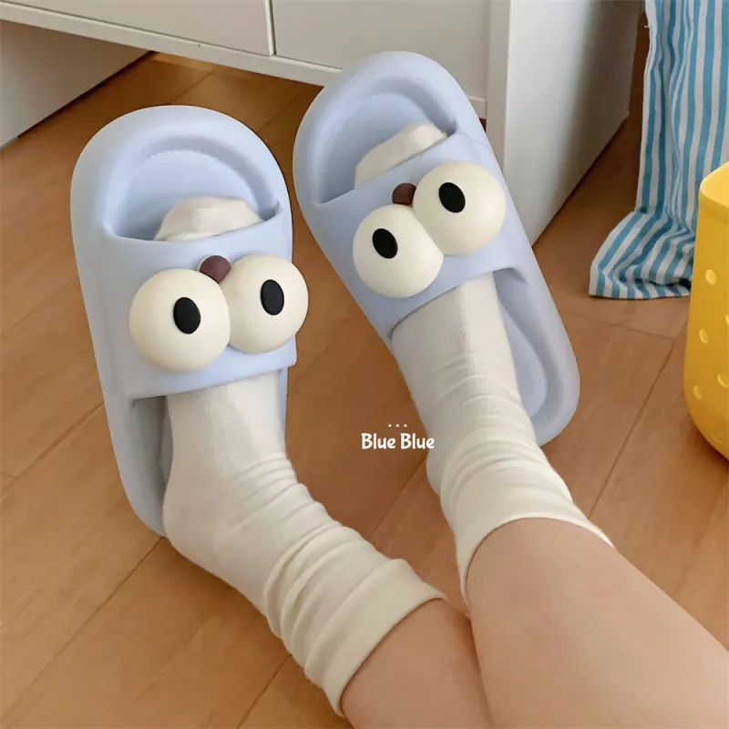 Thin Strips Slippers Unisex, Distant Sky Blue-3