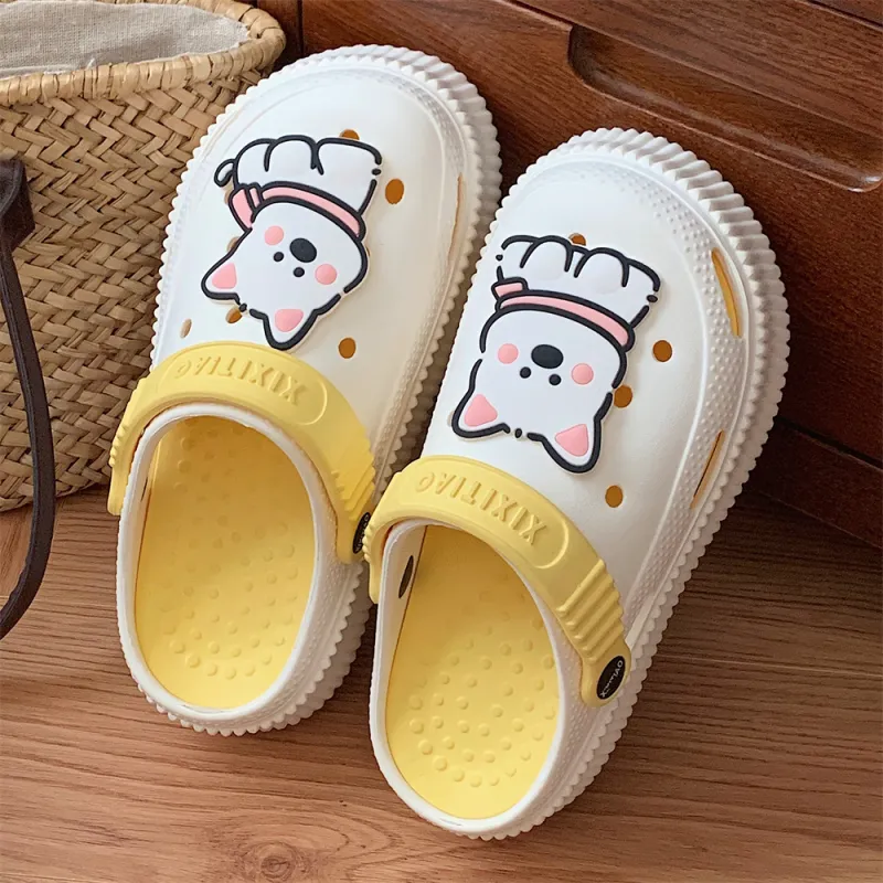 Thin Strips Slippers Women's, White+Egg Yolk-4