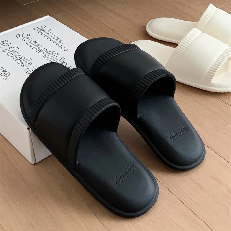 Thin Strips Sandal Slippers Unisex, Cream White-22