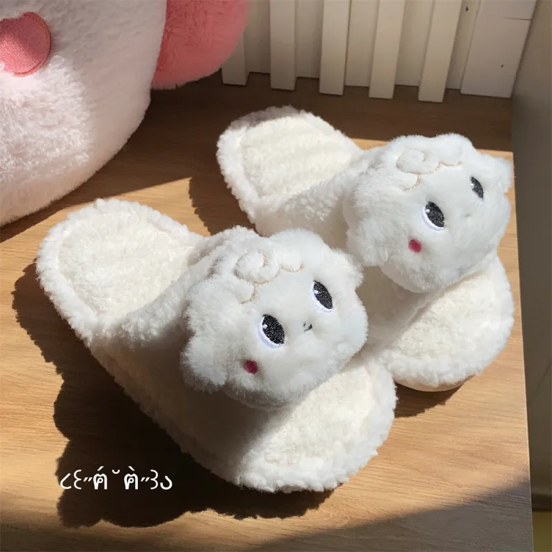 Thin Strips Cotton Slippers Women's-3