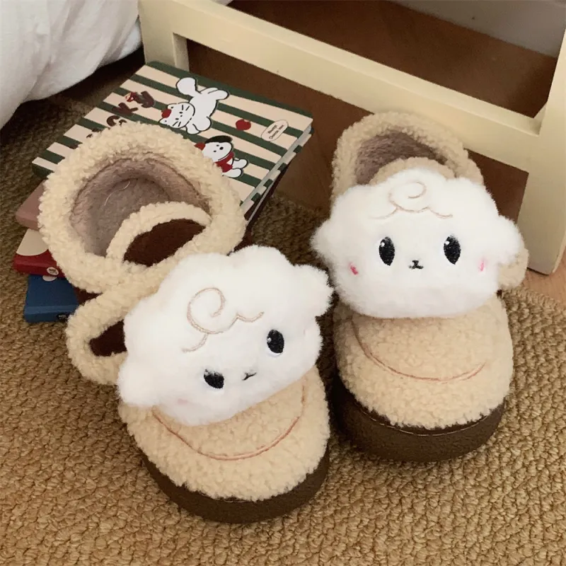 Thin Strips Cotton Home Slippers Women's, Light Brown-7