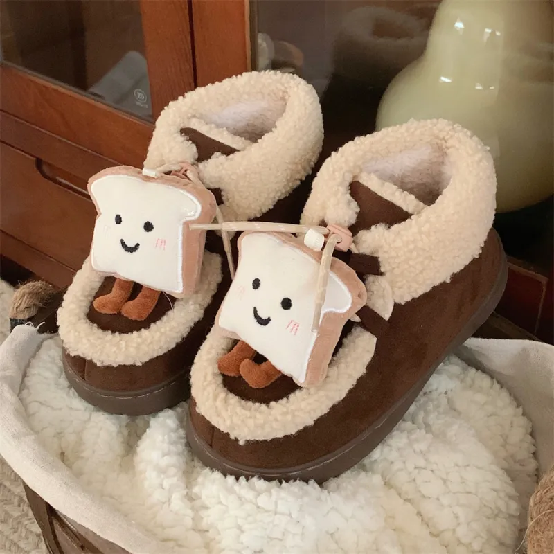 Thin Strips Cotton Slippers Women's Black-14